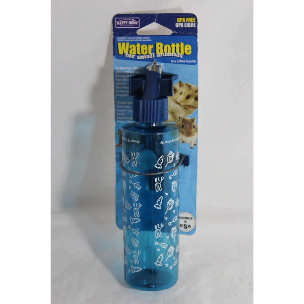 Happy Home Pet Water Bottle 8oz Hamsters Mice Rabbits Ferrets Small Animals NEW